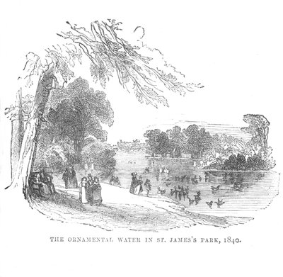 The Ornamental Water in St. James Park, 1840, c1870 av Unbekannt