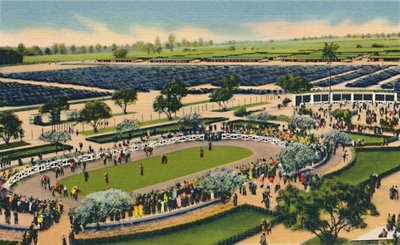 The Paddock at Santa Anita, Los Angeles Turf Club, Arcadia, Kalifornien, 1930-talet. av Unbekannt