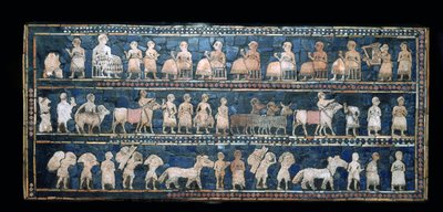 "Fred"-sidan av Standard of Ur, södra Irak, ca 2600-2400 f.Kr. av Unbekannt