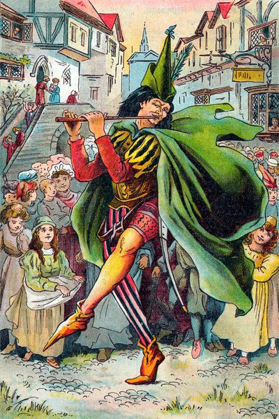 Pied Piper leder bort barnen från Hameln, c1899 av Unbekannt