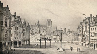 Place de Greve på 1400-talet, 1915 av Unbekannt