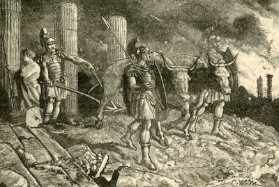Plogen körd över platsen i Kartago, 1890. av Unbekannt