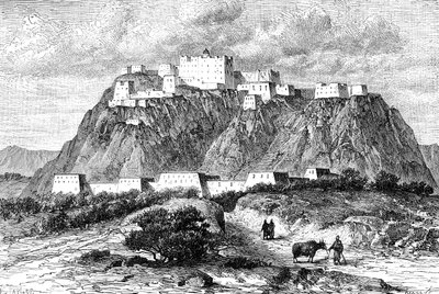 Potala-palatset i Lhasa, Tibet, på 1600-talet, c1890 av Unbekannt