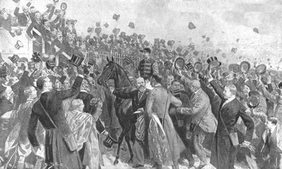 Princes First Derby, 1896: Hans kungliga höghet leder Persimmon, 1901. av Unbekannt