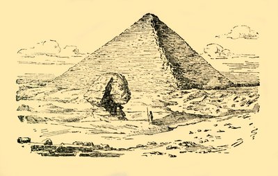 Pyramidgraven av kung Khufu och den stora sfinxen i Gizeh, Egypten, c1930. av Unbekannt