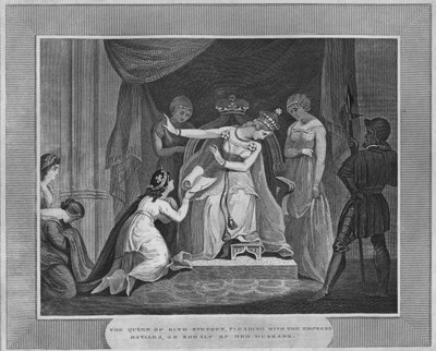 Drottningen av kung Stephen, vädjande till kejsarinnan Matilda, på uppdrag av sin man, 1838 av Unbekannt