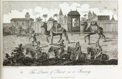Drottningen av Persien buren av kameler, c 1810-1829 av Unbekannt