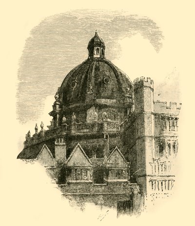 Radcliffe Library, från Quadrangle of Brasenose, 1898. av Unbekannt