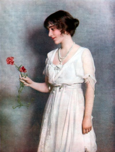 Den röda nejlikan, Lady Elizabeth Bowes-Lyon, 1923 av Unbekannt