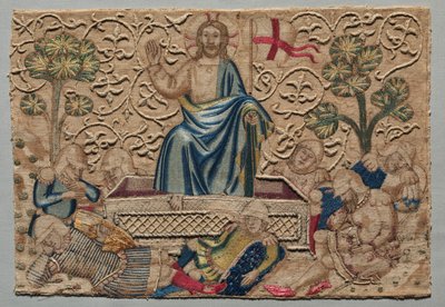 Uppståndelsen, från ett broderat altare frontal: 1375-1400. av Unbekannt