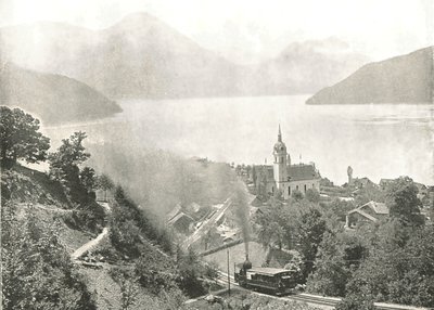 Rigi-järnvägen, Vitznau, Schweiz, 1895. av Unbekannt