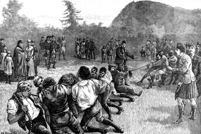 Den kungliga familjen i högländerna, dragkamp - sent 1800-tal, 1900 av Unbekannt