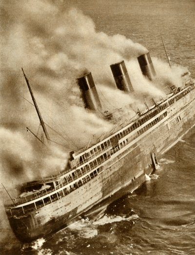 SS LAtlantique i brand, 1933, 1935. av Unbekannt