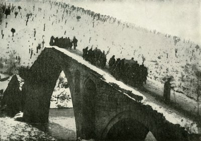 Den serbiska arméns generalstab på reträtt genom Albanien, 1919. av Unbekannt