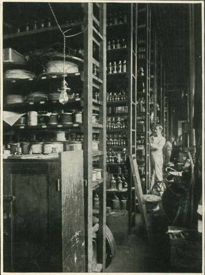 The Shelves of Edisons Laboratory with Samples of Every Known Substance, 1902. av Unbekannt