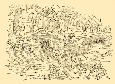 Spanjorerna fångar Antwerpen i sin långa kamp med holländarna, 1576, c1930. av Unbekannt