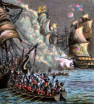 Den spanska armadan, 1588, c1850 av Unbekannt