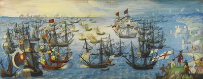 Den spanska armadan utanför Englands sydkust, 1588 av Unbekannt