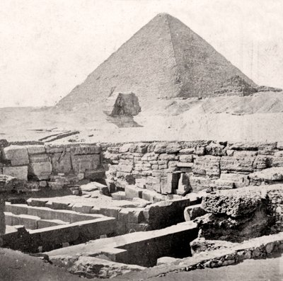 Sfinxen och den stora pyramiden, Egypten, tidigt 1900-tal av Unbekannt