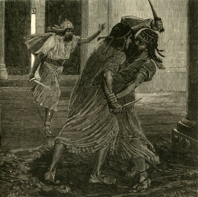 Kampen mellan Gomates och Gobryas, 1890. av Unbekannt