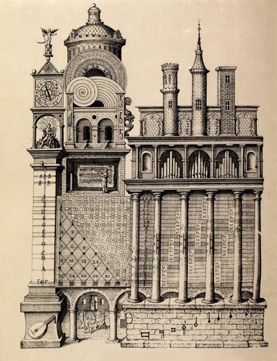 Musikens tempel av Robert Fludd, 1617 av Unbekannt