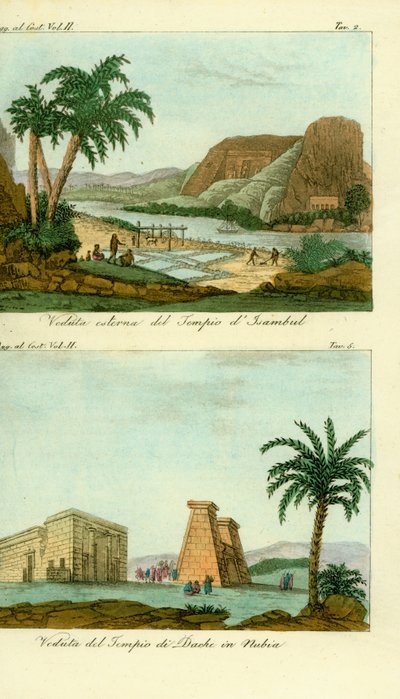 Ramses II-templet i Abu Simbel (Isambul), Nubia och Thoth-templet i Dakka, Nubia av Unbekannt
