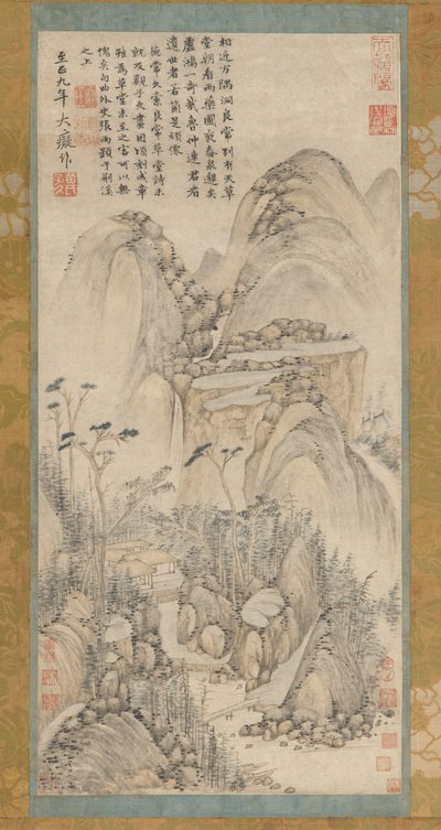 Thatched Hut vid Liangchang, 1600-1700-talet. av Unbekannt