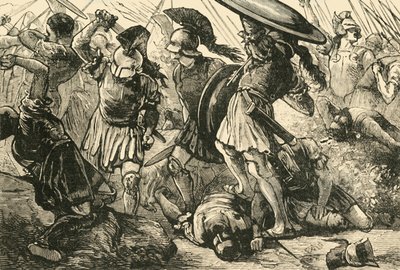 Thebanerna och makedonierna i Chaeronea, 1890. av Unbekannt