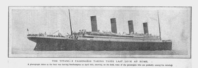 Titanics-passagerarna tar sin sista titt på hemmet den 20 april 1912. av Unbekannt