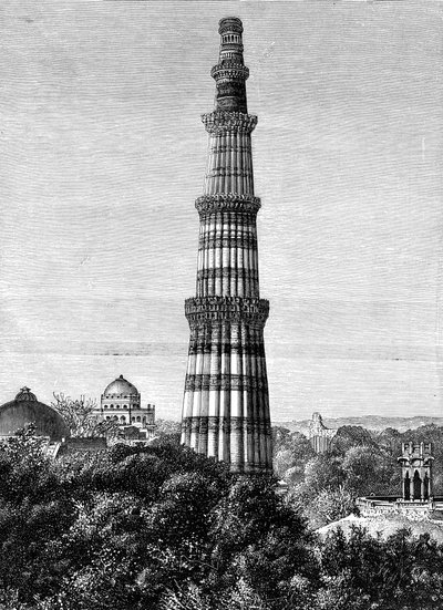 Der Turm von Kutar, Delhi, Indien, 1895 von Unbekannt