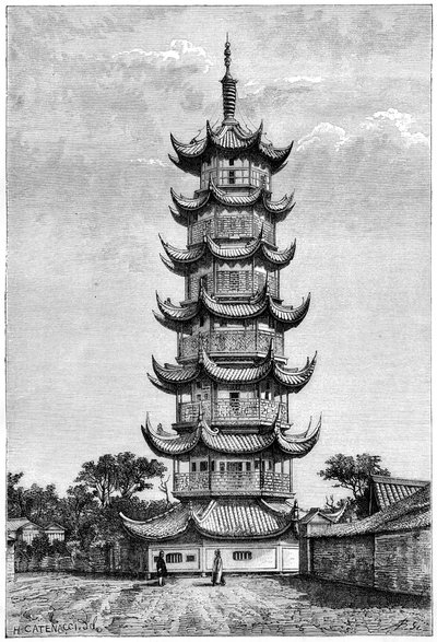 Tornet i Long-Hua, Shanghai, Kina, 1895 av Unbekannt