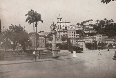 Spårvagnen passerar Praca da Gloria, 1914 av Unbekannt