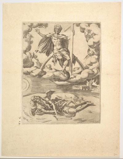 The Triumph of Divinity eller Eternity från The Triumphs of Petrarch, ca. 1548-49. av Unbekannt
