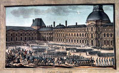 Truppparaden under den stora paraden, Tuileriepalatset, 1800-talet av Unbekannt