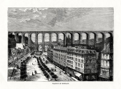 Viadukten i Morlaix, Frankrike, 1879 av Unbekannt