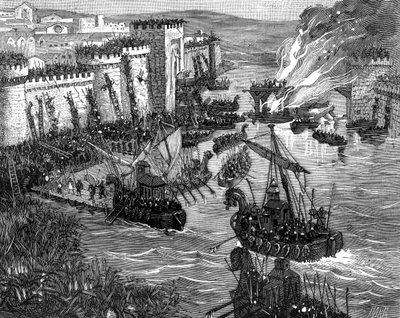 Vikingatacken mot Paris, 885 1882-1884 av Unbekannt