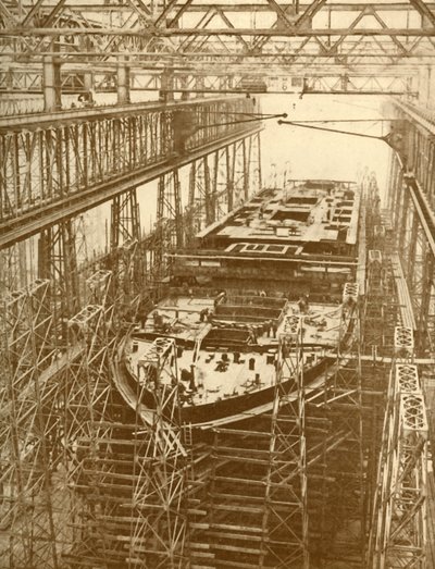 The White Star Liner Doric under konstruktion, c1930. av Unbekannt