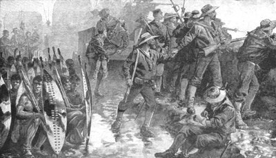 Zulukriget, 1879: Men of H.M.S. Shah inne i Laager vid Ginghilovo, 1901. av Unbekannt