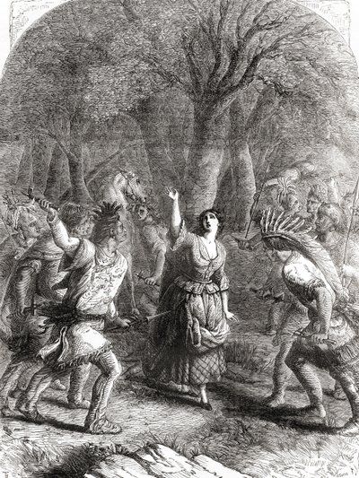 Bortförandet och senare mordet på Jennie aka Jane McCrea av indianer 1777 under det amerikanska revolutionskriget. av Unbekannt