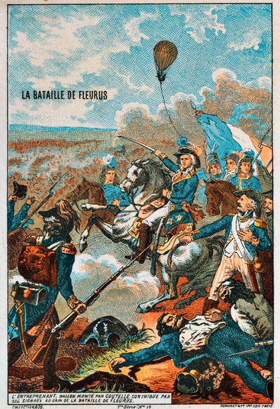 Ballongen Entreprenant, flögs av Coutelle, vid slaget vid Fleurus, 1794 1890-talet av Unbekannt