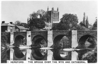 Bron över Wye och katedralen, Hereford, 1936 av Unbekannt