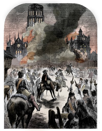 Brännandet av St Pauls Cathedral under den stora branden i London, c1902 av Unbekannt