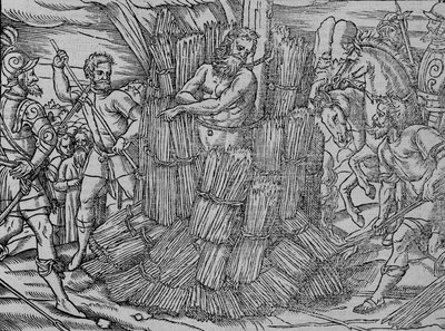 Bränningen av mästare Jerome av Prag, c1563. av Unbekannt