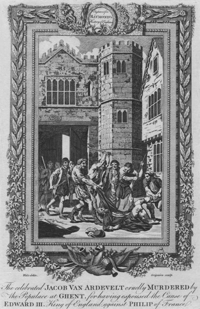 Den hyllade Jacob Van Ardevelt grymt mördad av befolkningen i Gent, c1787 av Unbekannt
