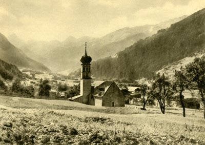 Sankt Nikolaus kyrka i Gortipohl, Österrike, c1935. av Unbekannt