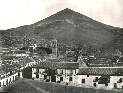 Staden och berget, Potosi, Bolivia, 1895. av Unbekannt