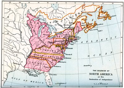 Kolonierna i Nordamerika vid självständighetsförklaringen, 1776 1894 av Unbekannt