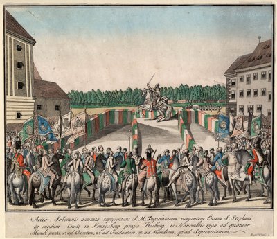 Kröningen av kejsar Leopold II till kung av Ungern i Pressburg den 15 november 1790, 1790. av Unbekannt