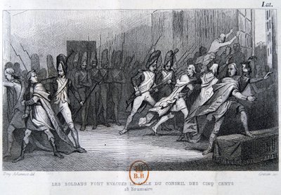 Kuppdetaten för den 18:e Brumaire 9:e november, 1799, 1800-talet av Unbekannt