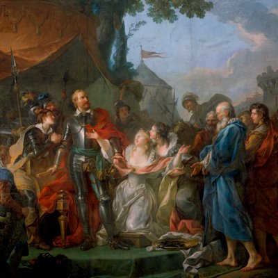 Eustache de Saint-Pierres modiga handling vid belägringen av Calais, 1346 av Unbekannt